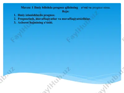 ilmiy bilishda prognostikalar — PPTX