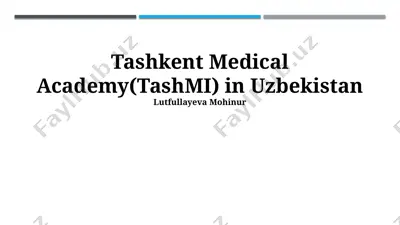 tashkent medical academy — PPTX