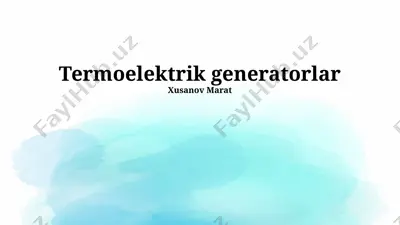 termoelektrik generatorlar — PPTX