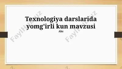 yomg'irli kun mavzusidagi o'yinlar va dasturlar — PPTX