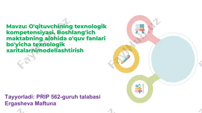 o'qituvchining texnologik kompetensiyasi — PPTX