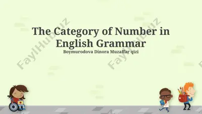 the category of number in english grammar — PPTX