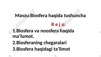biosfera haqida — PPTX