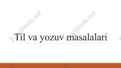 til va yozuv masalalari. — PPTX