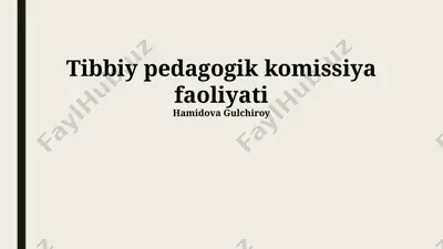 tibbiy pedagogik komissiya faoliyati — PPTX