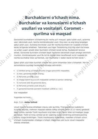 burchaklarni o'lchash — DOCX