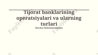 investitsiya bank xizmatlari — PPTX