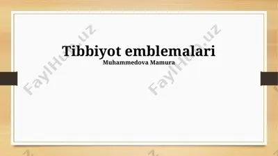 tibbiyot emblemalari — PPTX