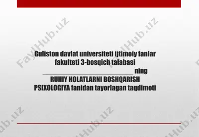 yo'nalishlariga ko’ra mehnat faoliyati tahlili — PPTX