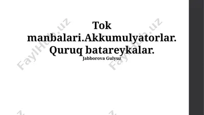 akkumulyatorlar — PPTX