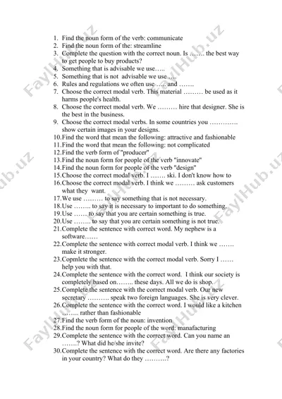 noun forms and modals task — DOCX