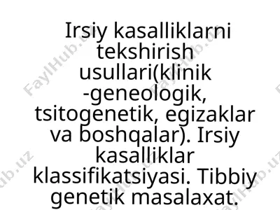 tibbiy genetika — PPTX