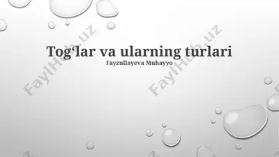 togʻlar va ularning turlari — PPTX