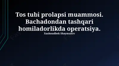 tos tubi prolapsi muammosi — PPTX