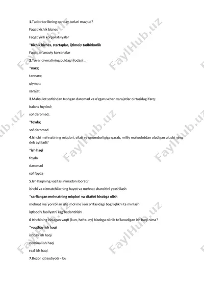 bozor iqtisodiyoti — DOCX