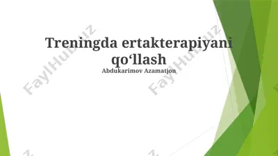 treningda ertakterapiyani qo‘llash — PPTX