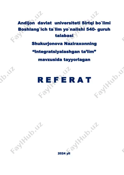 integratsiyalashgan ta'lim — DOCX