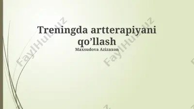 treningda artterapiyani qo’llash — PPTX