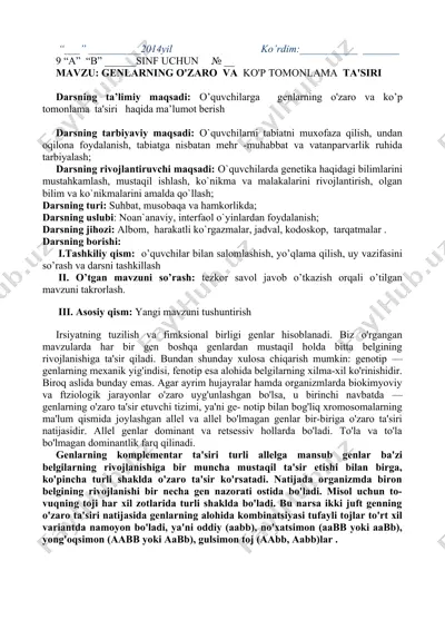 genotip va fenotip — DOC