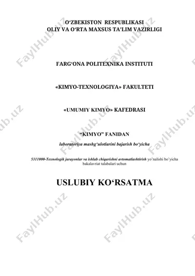 laboratoriya mashg'ulotlari uslubiy qo'llanma — DOC