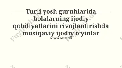 musiqiy ijod o'yinlari — PPTX