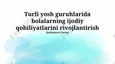 teatr va rollarni o'ynash — PPTX