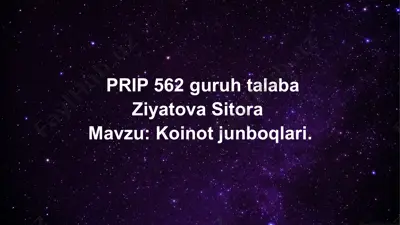 koinot jumboqlari — PPTX