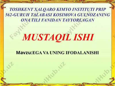 egava uningifodalanishi — PPTX