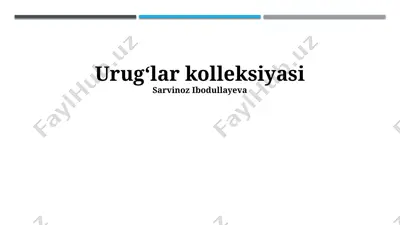 urugʻlar kolleksiyasi — PPTX