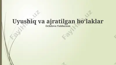 uyushiq va ajratilgan boʻlaklar — PPTX