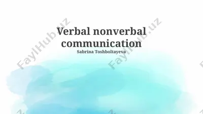 verbal nonverbal communication — PPTX