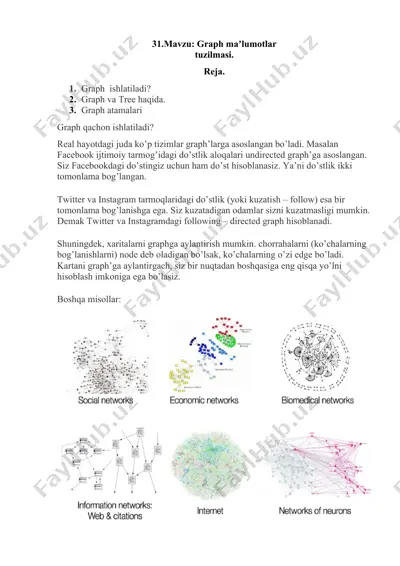 graph maʼlumotlar tuzilmasi — DOCX