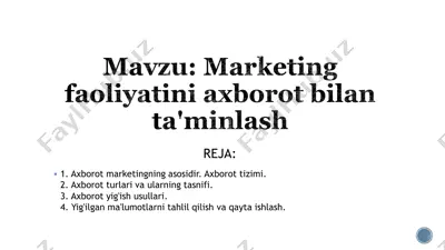 marketing axborot tizimi — PDF