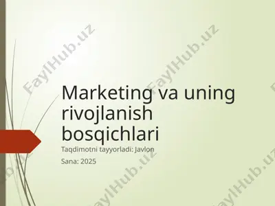 marketing va uning rivojlanish bosqichlari — PPTX