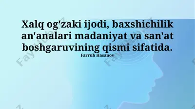 xalq og'zaki ijodi va baxshichilik an'analari — PPTX