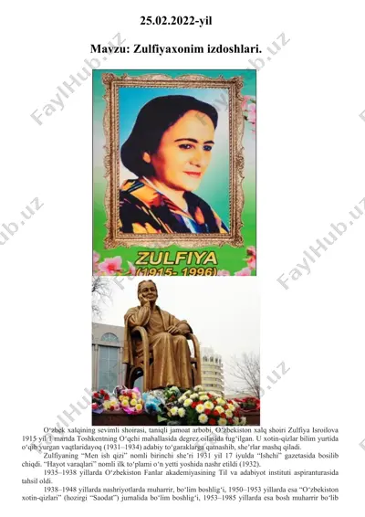 zulfiyaxonim izdoshlari — DOCX