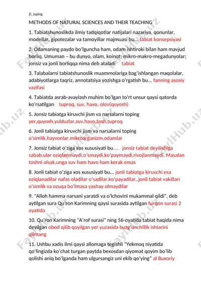 tabiatshunoslikda ilmiy tadqiqotlar — DOCX