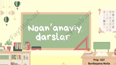 noan‘anaviy darslar — PDF