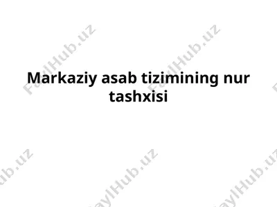 markaziy asab tizimining nur tashxisi — PPTX