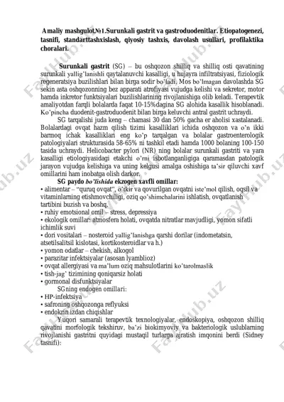 surunkali gastrit va gastroduodenitlar — PDF