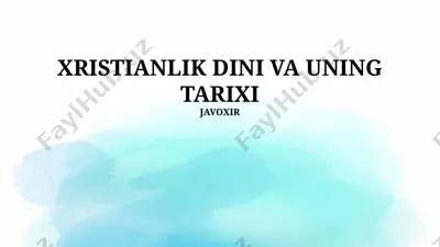 xristianlik dini va uning tarixi — PPTX