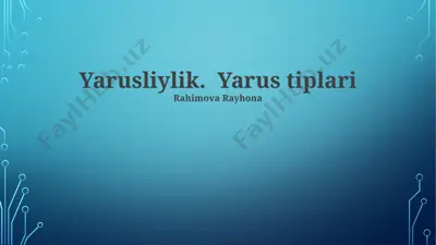 yarusliylik. yarus tiplari — PPTX
