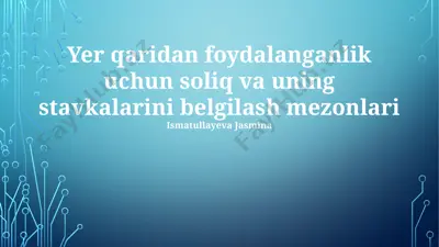 soliq va soliq stavkalarini belgilash mezonlari — PPTX