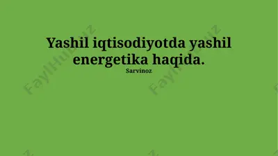 yashil energiya investitsiyalari — PPTX