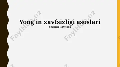 yong'in xavfsizligi asoslari — PPTX
