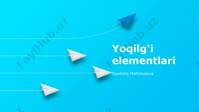 yoqilg'i elementlari — PPTX