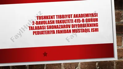 pediateriya fanidan (bolalar diareya mavzusida) — PPTX