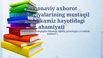 axborot xavfsizligi va kiberjinoyatchilikka qarshi kurash — PPTX