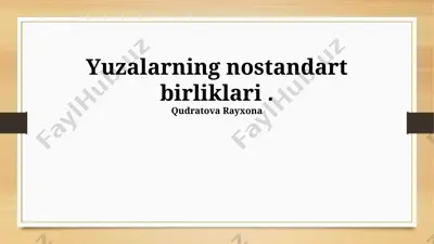 nostandart birliklar haqida maʼlumotlar — PPTX
