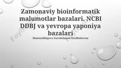 zamonaviy bioinformatik ma'lumotlar bazalari — PPTX